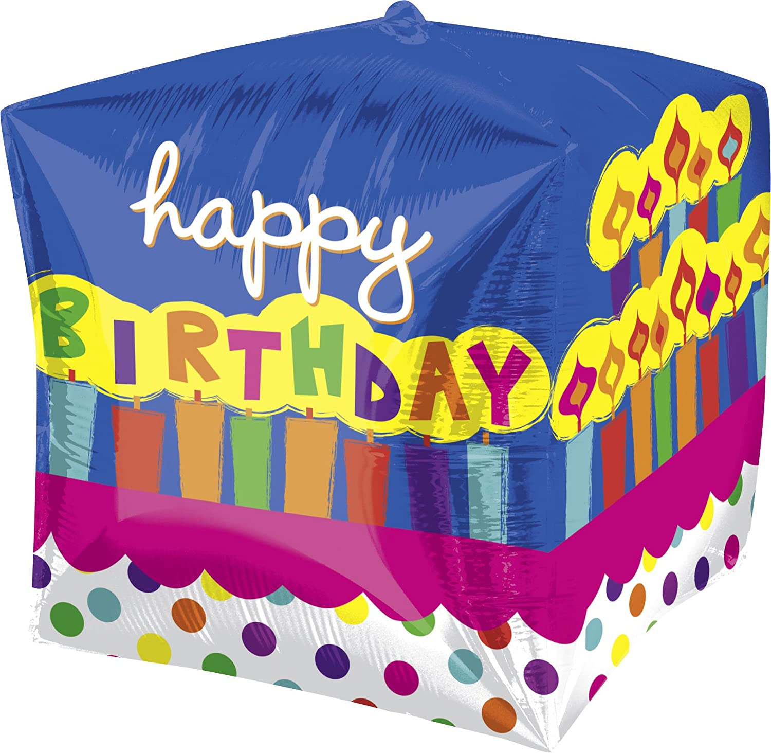15'' Happy Birthday Cubez Shaped Foil Balloon