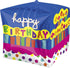 15'' Happy Birthday Cubez Shaped Foil Balloon