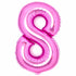 Pink Number 8 Foil Balloons 34"