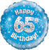 18'' FOIL HAPPY 65TH BIRTHDAY BLUE