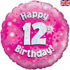 18'' FOIL HAPPY 12TH BIRTHDAY PINK