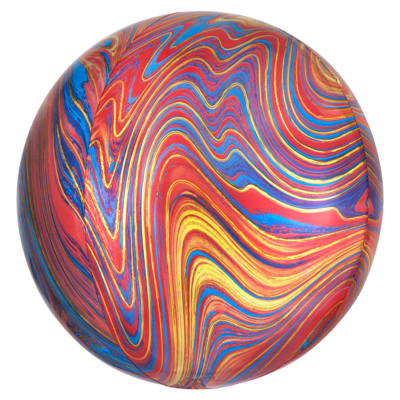 15'' Orbz Colourful Marblez Foil Balloon 1pk
