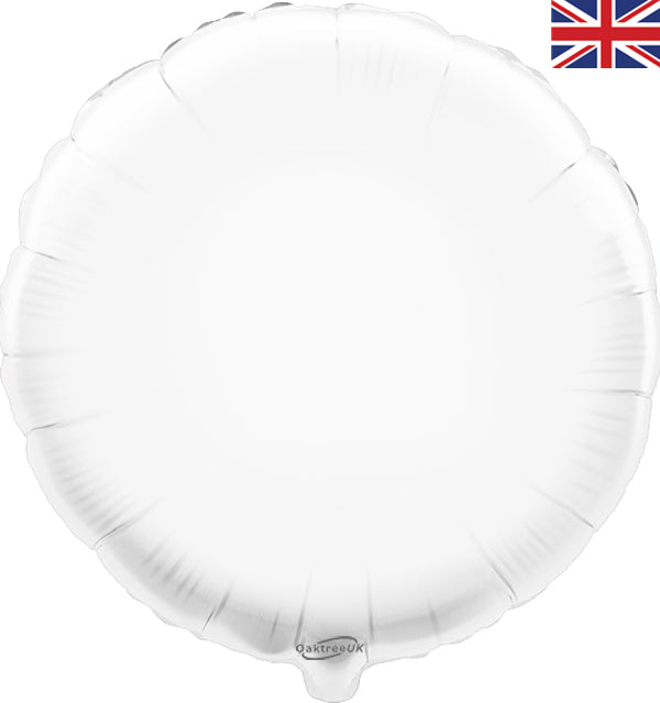 18" Round White Foil Balloon