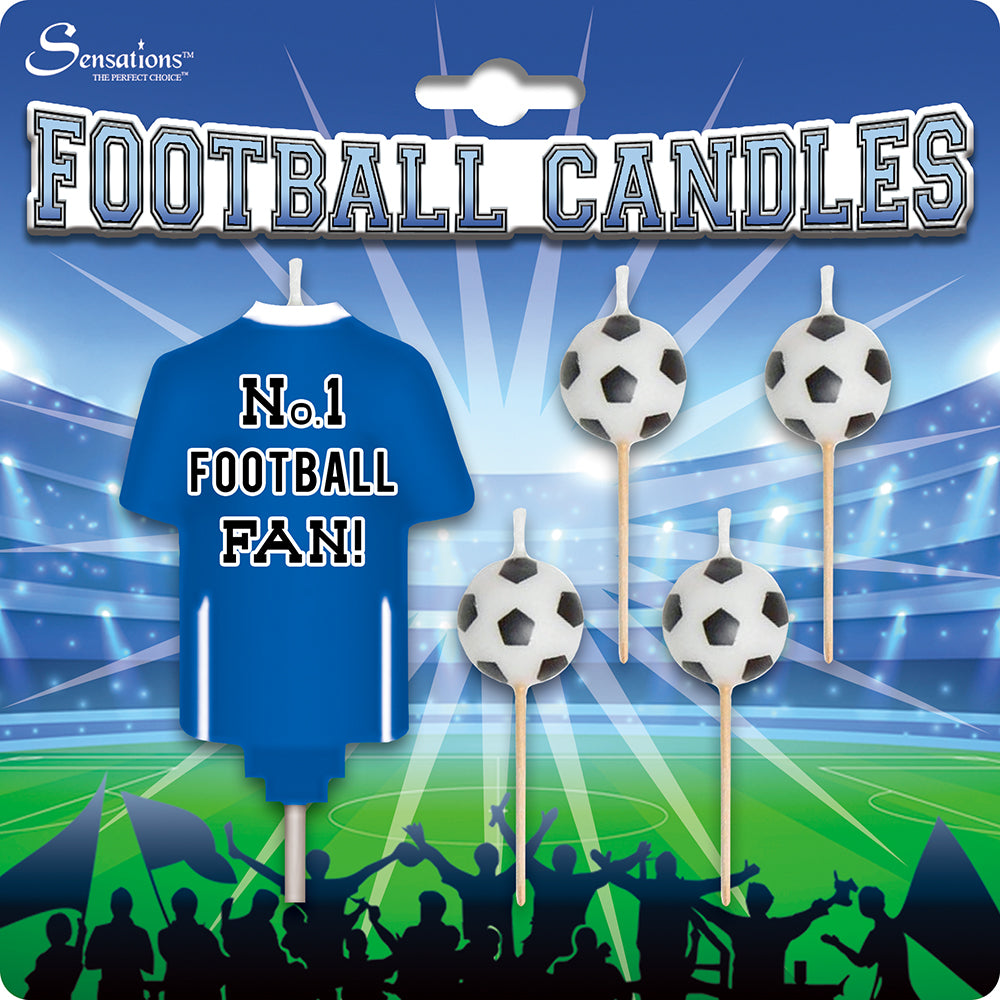 No1 Football Fan Candle set - Light Blue