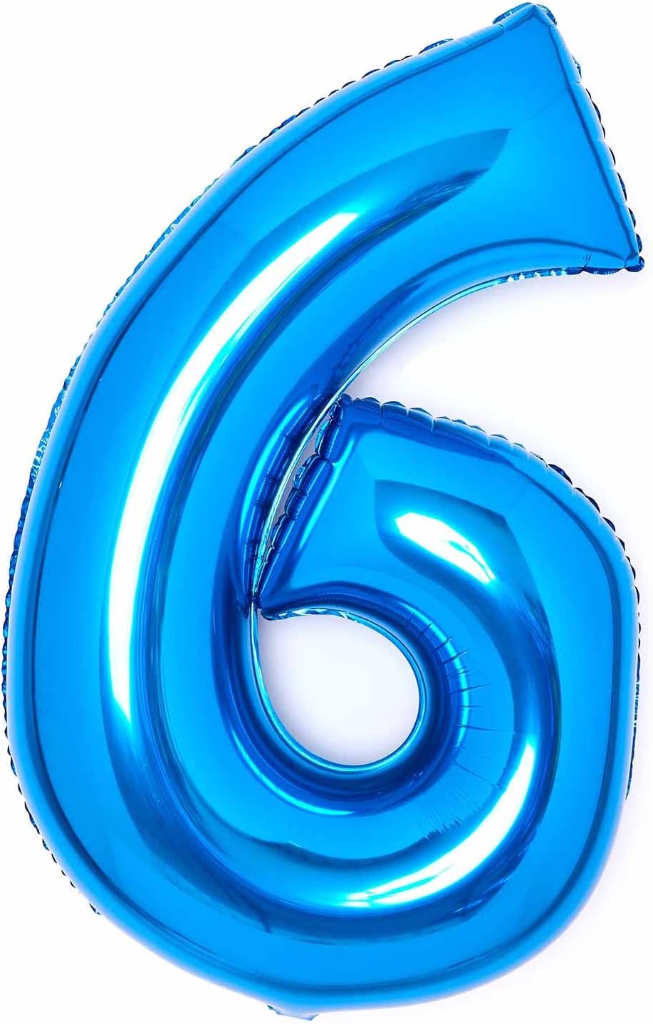 Blue Number 6 Foil Balloons 34"