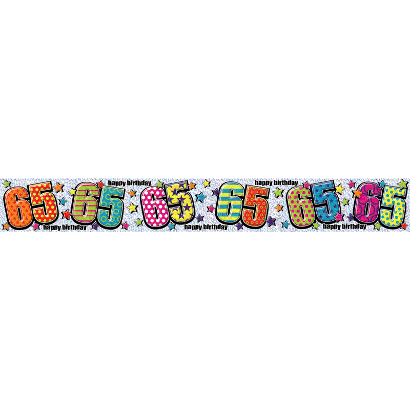 Foil Banner 65th Happy Birthday