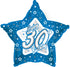 18'' Foil Blue Star Happy 30th Birthday