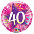 18'' 40th Birthday Shining Star Hot Pink Foil Balloon