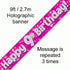 Foil Banner 9th Birthday Pink