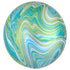 15'' Orbz Blue and Green Marblez Foil Balloon 1pk