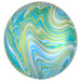 15'' Orbz Blue and Green Marblez Foil Balloon 1pk