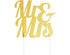 Mr & Mrs Golden Glitter Cake Topper 9.5'' 