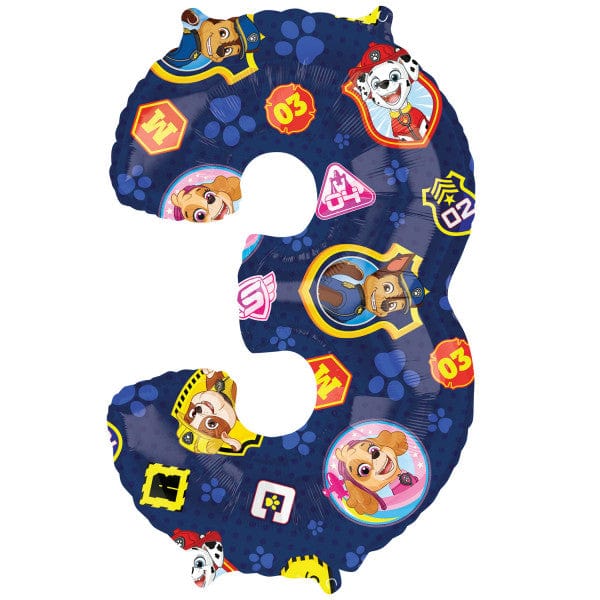 26'' Paw Patrol Number 3 Foil Balloon