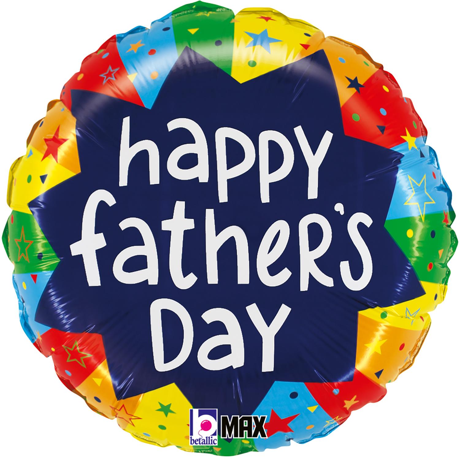 Fathers Day Bursting Colors 18 Inch Foil Balloon