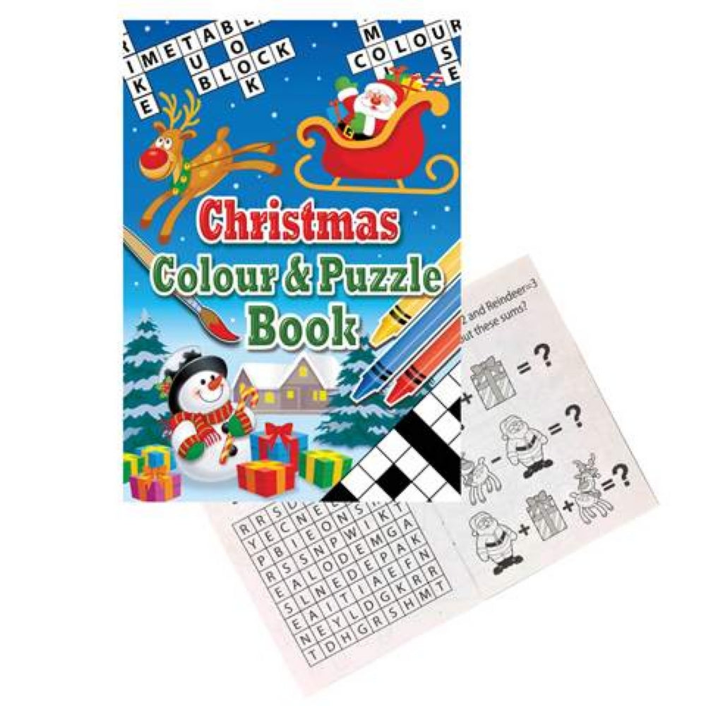 Christmas A6 Colour & Puzzle Book (24 Books)