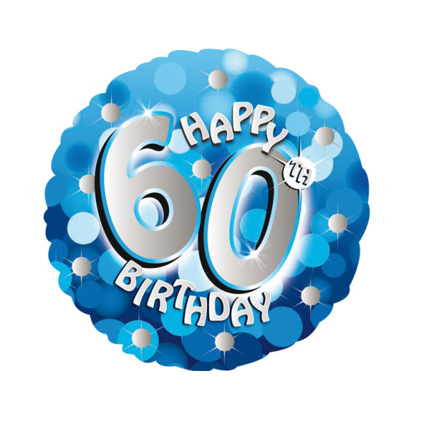 Blue Sparkle Happy 60th Birthday