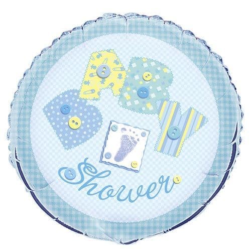 18'' Blue Baby Shower Round Foil Balloon