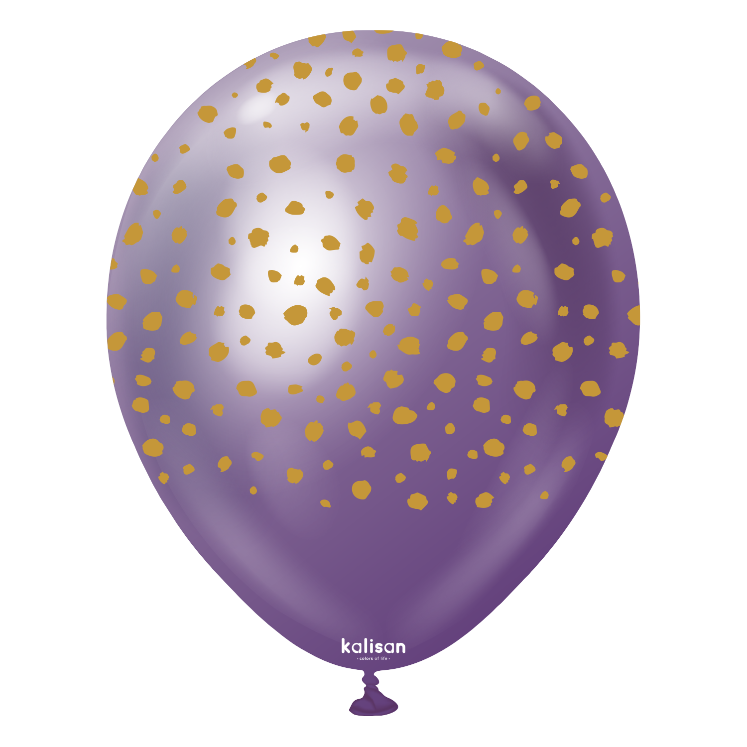 12" Mirror Violet (Gold) Safari Cheetah Print Balloons (25pk)