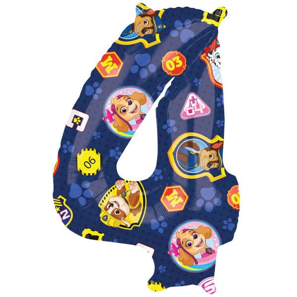 26'' Paw Patrol Number 4 Foil Balloon