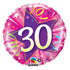 30th Birthday Shining Star Hot Pink Foil Balloon