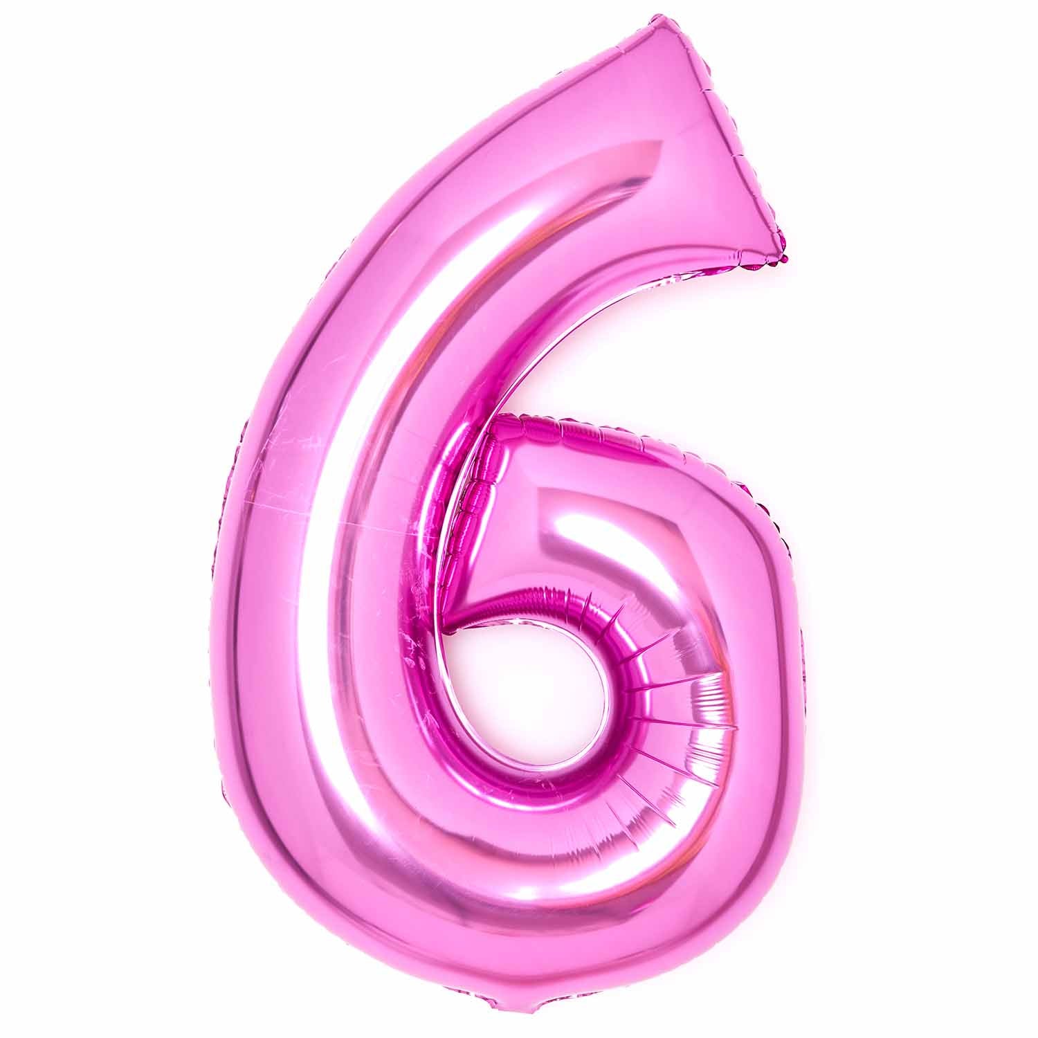 Pink Number 6 Foil Balloons 34"