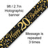 Oaktree UK Banner Happy 20th Birthday Black and Gold Fizz 9ft Banner