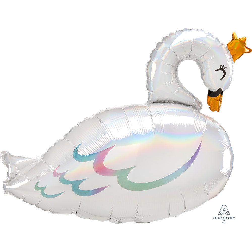 29'' Swan Holographic SuperShape Balloon