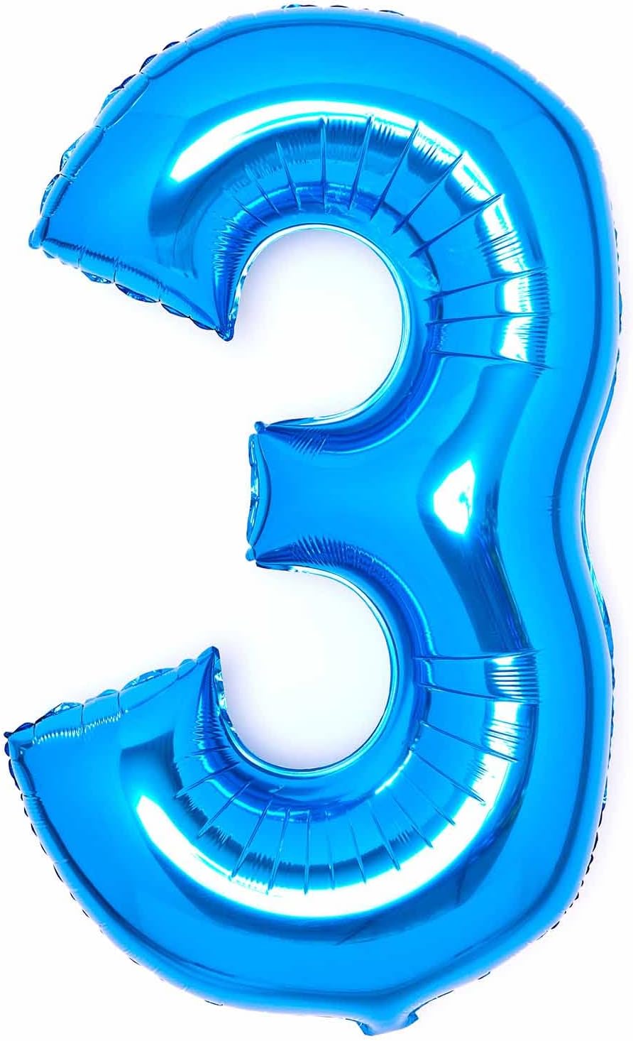 Blue Number 3 Foil Balloons 34