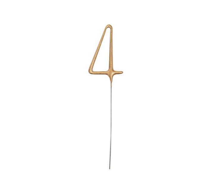 Birthday Gold Glitz Number 4 Sparkler 7