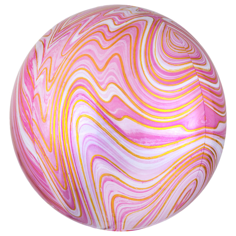 15'' Pink Marblez Orbz Foil Balloon 1pk