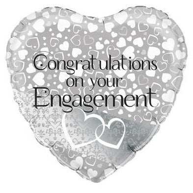 18'' Entwined Hearts Engagement Heart Foil Balloon