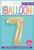 Gold Number 7 Shaped Foil Balloon 34'', Packaged