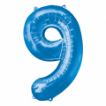 34'' Shape Foil Number 9 - Blue (Anagram)