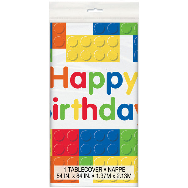 Building Blocks Birthday Rectangular Plastic Table Cover