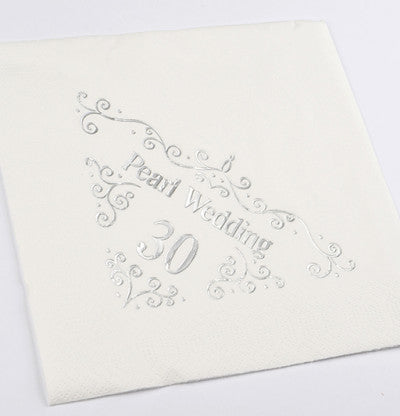 Pearl Wedding Dinner Napkins 15pk 