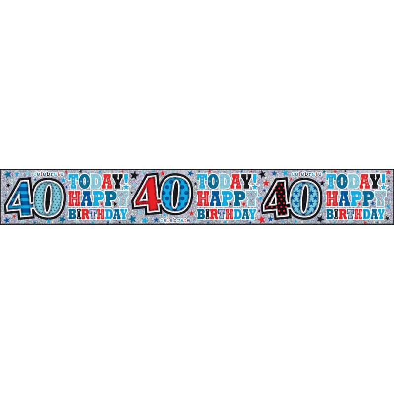 Simon Elvin Foil Banner 40th Happy Birthday