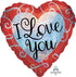 18'' I Love You Sparkle Heart Foil Balloon