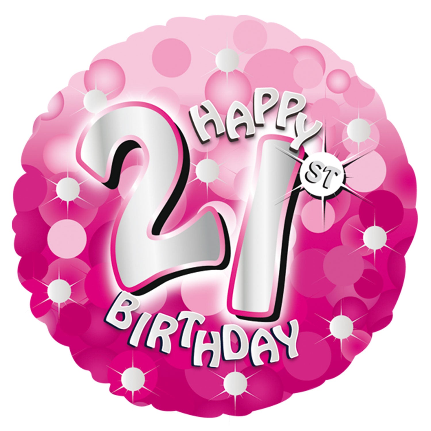 Pink Sparkle Happy 21st Birthday