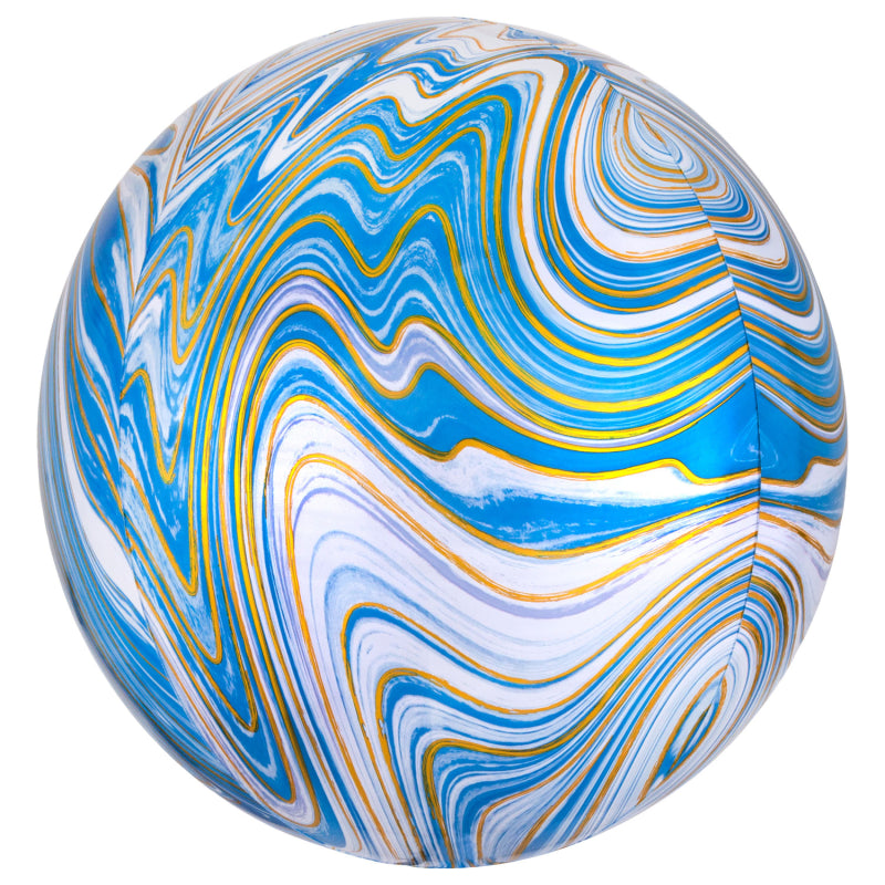 15'' Orbz Blue Marblez Foil Balloon 1pk