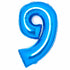 Blue Number 9 Foil Balloons 34"