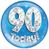 6'' JUMBO BADGE 90 TODAY BLUE HOLOGRAPHIC 1PK