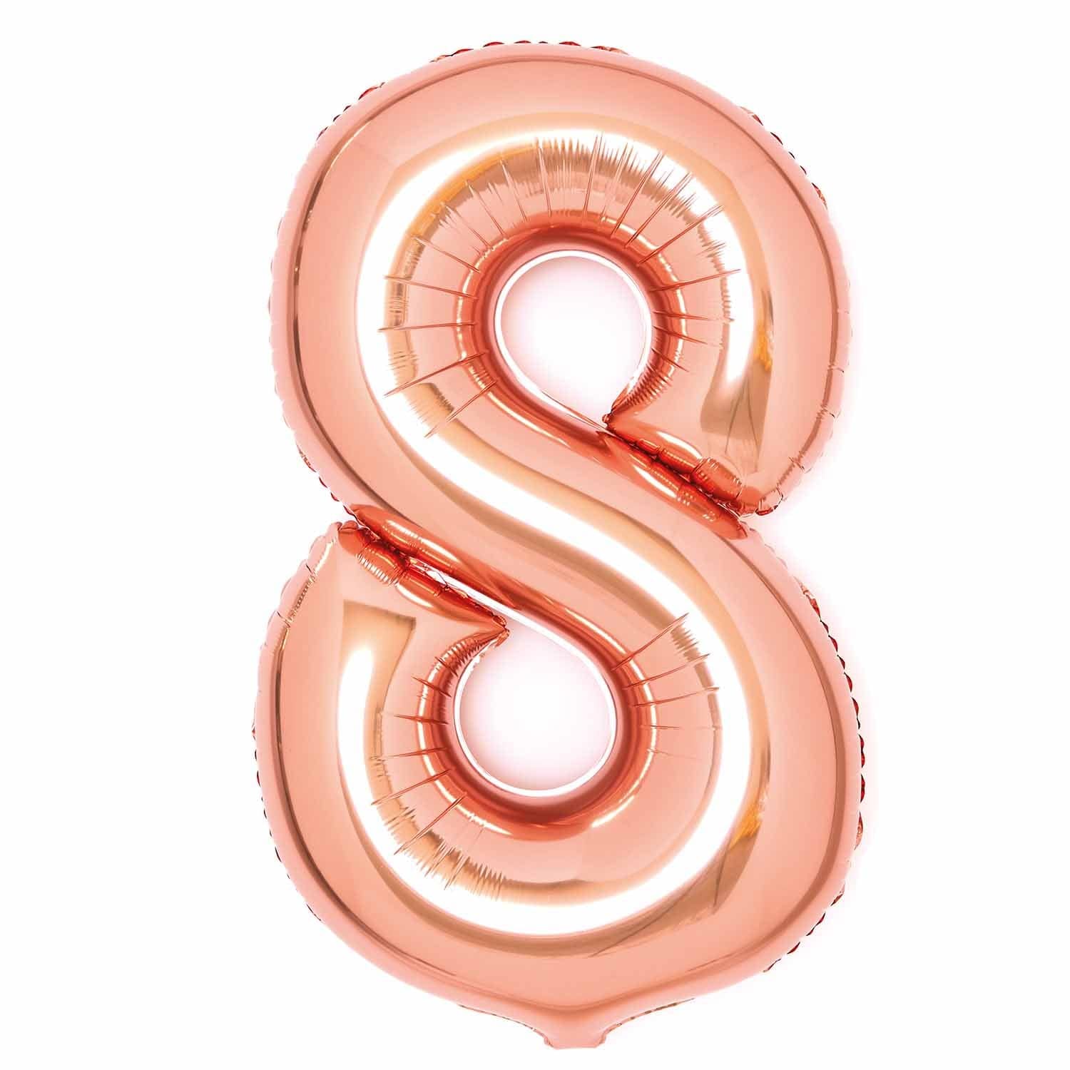 Rose Gold Number 8 Foil Balloons 34