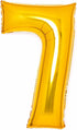 Gold Number 7 Foil Balloons 34"