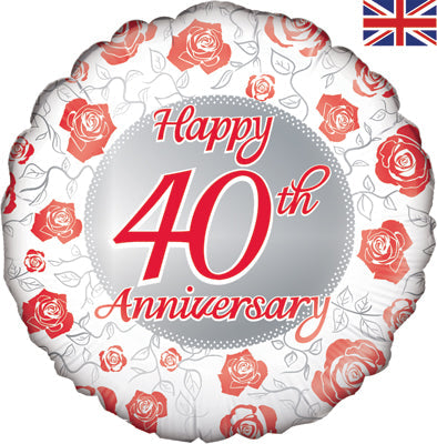 40th Wedding Anniversary 18" Foil Balloon
