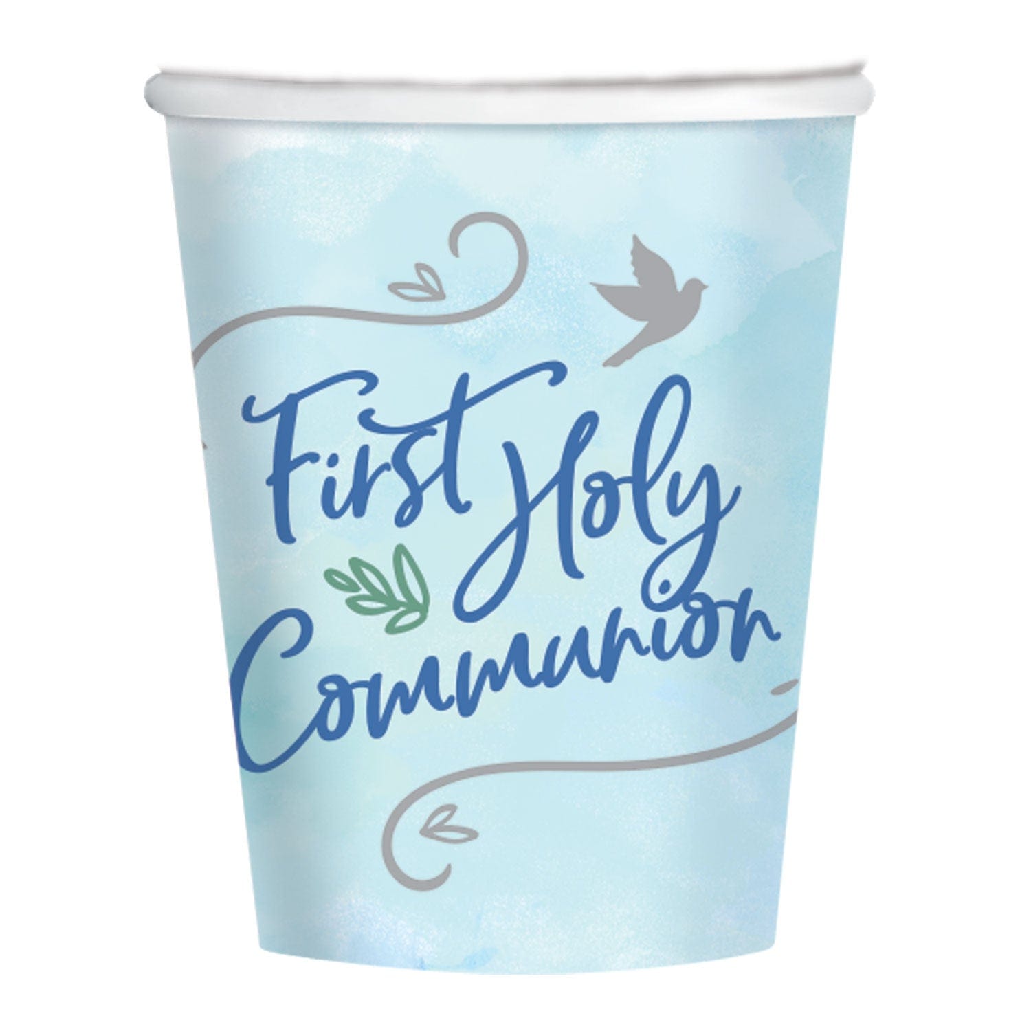 Blue First Holy Communion Paper Party Cups 8pk