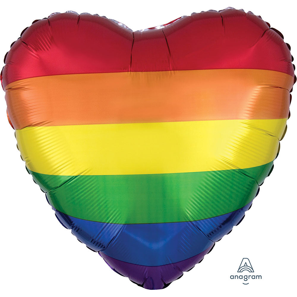 18'' Rainbow Heart Foil Balloon