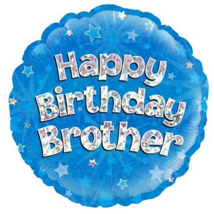 18'' Holographic Happy Birthday Brother Foil Balloon