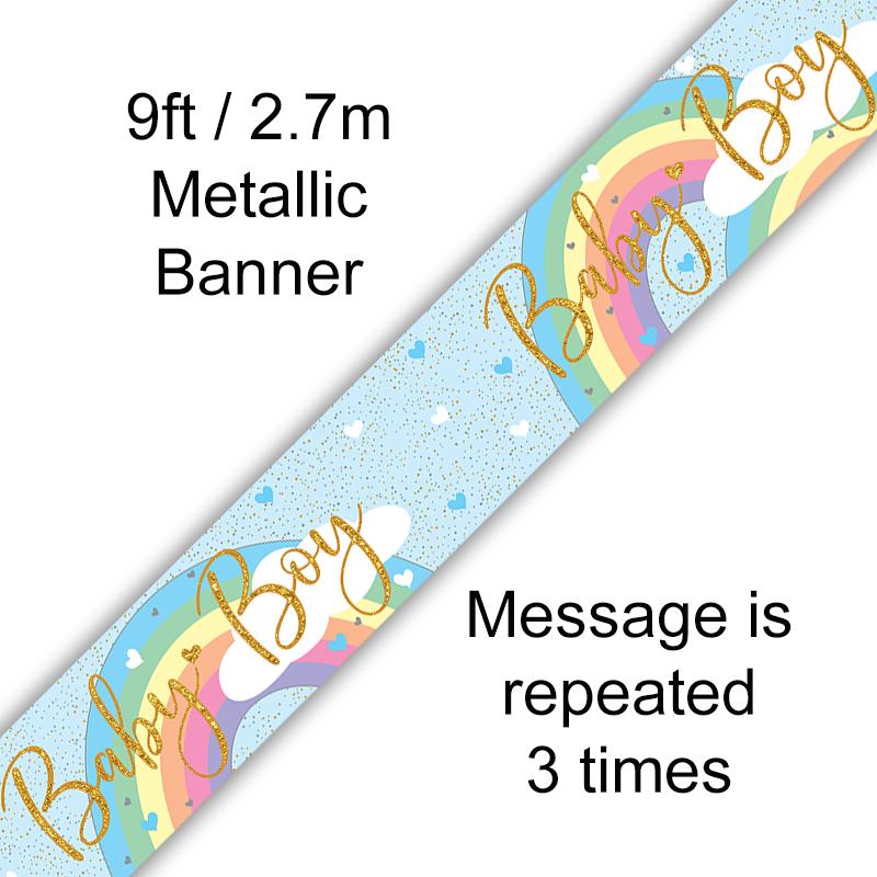 9ft Banner Pastel Rainbow Boy Holographic