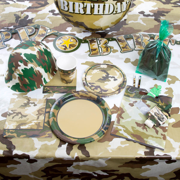 Military Camo Round 9" Dinner Plates (8pk)