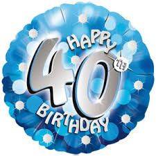 Blue Sparkle Happy 40th Birthday